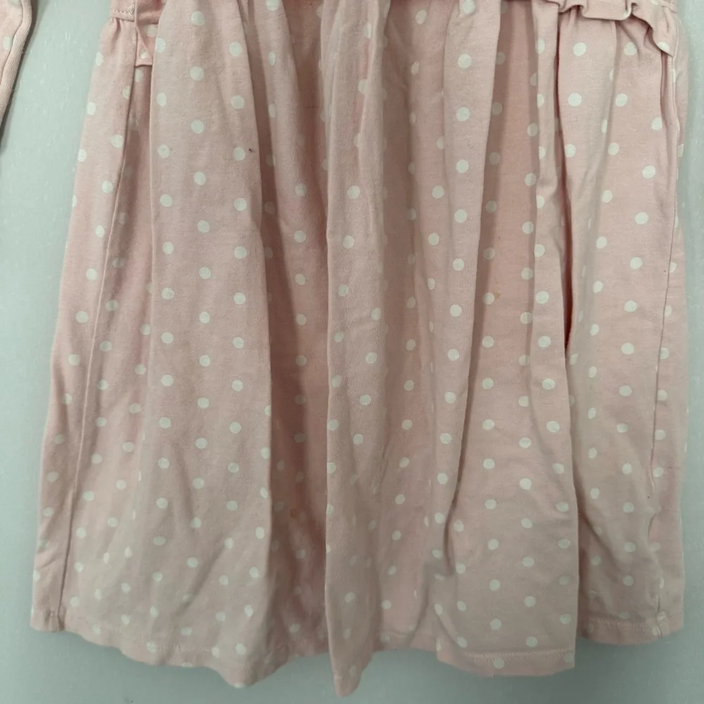 GAP Pink Blue polkadot striped Toddler Dress 2 piece Bundle size 5